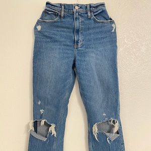 a&f 90’s ultra straight high rise curve love jeans